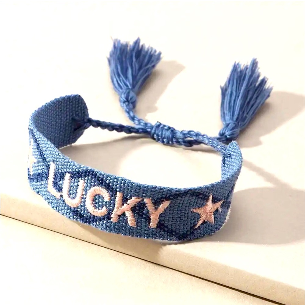 Bohemian National Style Hand Letter Embroidery Tassel Woven Bracelet